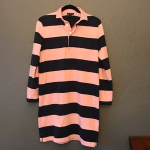 J. Crew Pink and Navy 1984 Rugby Dress